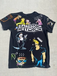 Cartoon Network Black Graphic Tee shirt 90's-Y2K Characters size Medium Vintage - Picture 1 of 4