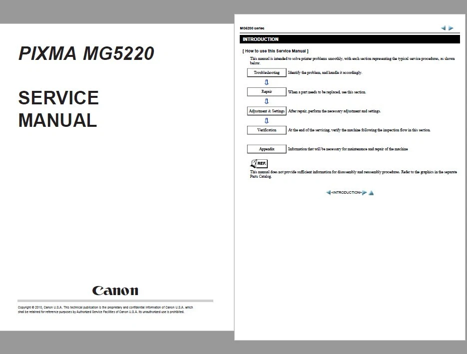 Canon Pixma MG5220 Service Manual Printer - Photo 1/1