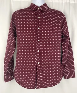 Men's Gap Burgundy Geometric Print Classic Fit, Button-up, Long Slv. Shirt, Sz M - Picture 1 of 7