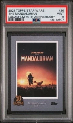 THE MANDALORIAN  * PSA 9 *  2021 TOPPS STAR WARS LUCASFILM 50th ANNIVERSARY #20 - Image 1 of 4
