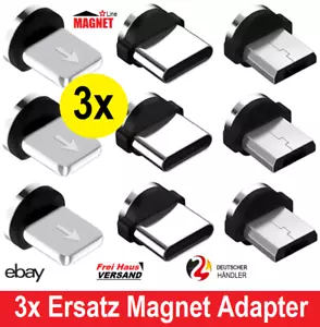 Magnetadapter Ersatz Stecker für TYP-C Micro USB I O S Phone Huawai Ladekabel 3x - Bild 1 von 7