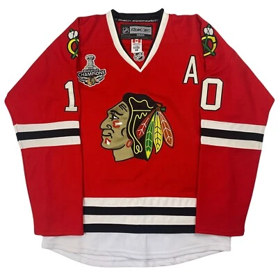 🔴 Camiseta Patrick Sharp Chicago Blackhawks con correa de lucha roja Reebok CCM 48 Foto 1 de 4