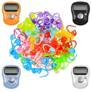 4 Pcs Stitch Marker  Counters LCD Finger Digital with Knitting Knit Row Crochet - Picture 1 of 7