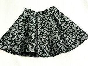 GB Junior Girl's Small Black & Silver Midnight Glam Metallic Skirt Flare Holiday