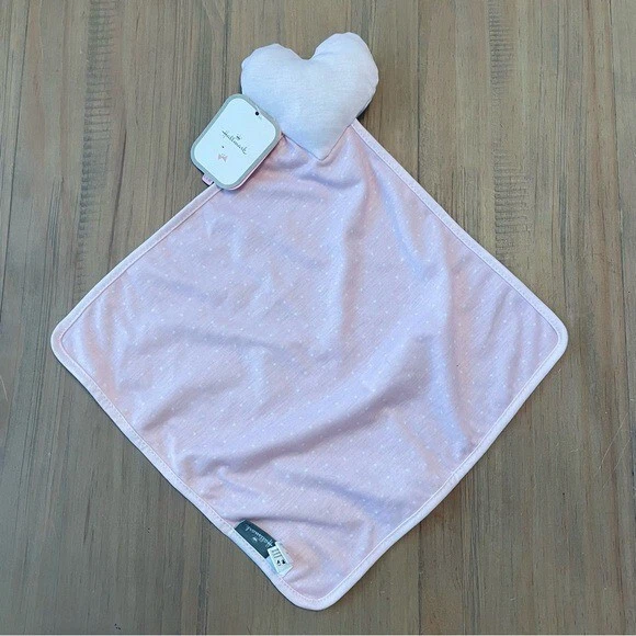 Manta de seguridad Hallmark Heart Lovey rosa felpa lunares blancos sonajero Foto 1 de 4