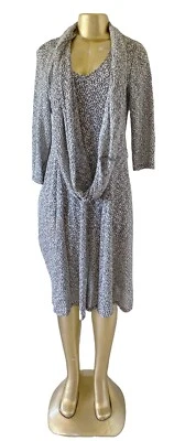 Платье с длинным рукавом женское Signature by ROBBIE BEE размер Large черно-белое с крапинками - Изображение 1 из 4