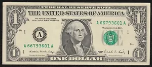 1988 "Boston MA" $1 Federal Reserve Note in Sequential order! "Crisp Gem New" - Picture 1 of 2