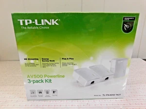 NEW SEALED 3pk Av500 Nano Powerline Kit Compact Size 500mbps TL-PA4010 TKIT - Picture 1 of 2