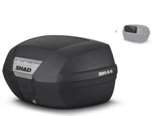 BAULETTO MOTO SHAD TOP CASE SH44 NERO 44L PER 2 CASCHI COMPRESO SCHIENALINO - Imagen 1 de 2