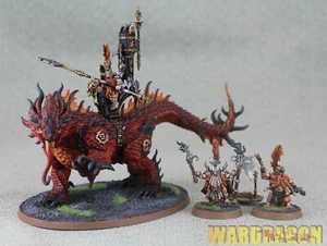 120x92mm Warhammer AOS WDS painted Fyreslayers Auric Runefather on Magmadroth q5 - Picture 1 of 12