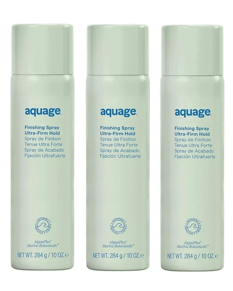 3 PACK! AQUAGE FINISHING SPRAY ULTRA-FIRM HOLD 10 OZ HAIRSPRAY LOT - STRONGER - Image 1 of 1