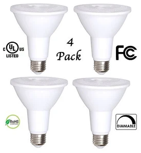 4 Pack Bioluz LED PAR30 LED Bulb, 12w Dimmable Flood Light Bulb, 100w Halogen... - Picture 1 of 6