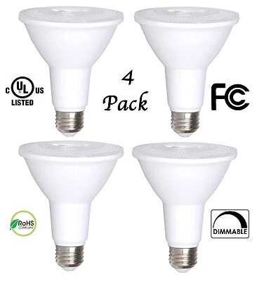 4 Pack Bioluz LED PAR30 LED Bulb, 12w Dimmable Flood Light Bulb, 100w Halogen... - Image 1 of 4