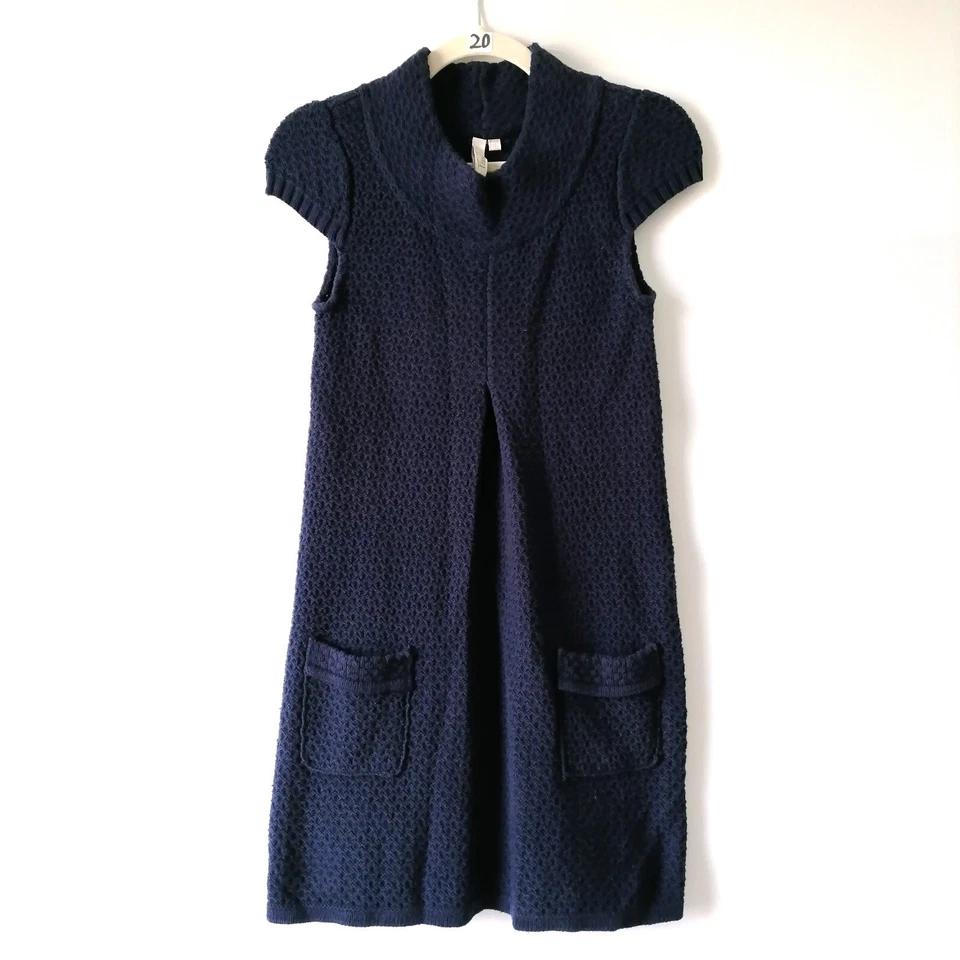 Vestido suéter tejido cuello redondo manga gorra azul marino Fossil para mujer talla S Foto 1 de 4