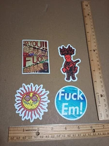 F YOU Aufkleber Set Erwachsene Humor F**K Em F**K Off Skateboard Telefon Laptop Helm PC - Bild 1 von 6