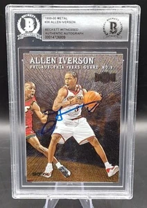 1999-00 ALLEN IVERSON HAND SIGNED SKYBOX METAL #36 NBA 76ERS BSA AUTHENTICATION - Picture 1 of 5