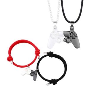1Set Hip Hop Magnet Game Console Handle Couple Necklaces Street Retro Bracelets