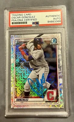 2022 1st Bowman Chrome Oscar Gonzalez Autographed Signed Mojo #BCP-109 PSA/DNA - Image 1 of 2