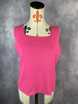 Hampshire Studio Women’s Petite PL Knit Sweater Tank Top Pink Sleeveless Vest - Image 1 of 4