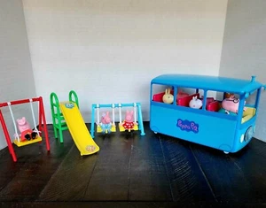 Vintage Peppa Pig Family Musical School Bus & Playground Removeable Roof, 2003 - Picture 1 of 12