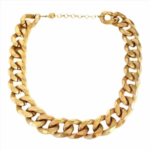 Dicke Kubanische Goldfarbene Gliederkette Halskette Vintage Y2k - Bild 1 von 5