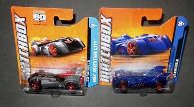 Matchbox 2011 2012 60th Anniversary Card Batman Batmobile PAIR Short Cards Mint - Image 1 of 2