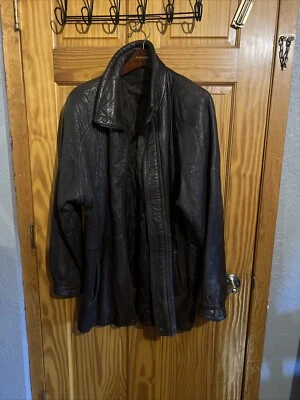 Jaqueta de Couro Genuíno Tanners Avenue Masculina M Marrom Zíper Completo Ver Descrição - Imagem 1 de 4