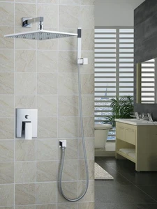 LED 12 Zoll Regendusche Kopf Kombi Mischventil Handbrause Wasserhahn Set - Bild 1 von 11