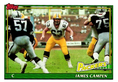 1991 Topps James Campen #454 Rookie RC - Image 1 of 2