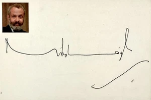 MIKE LEIGH Signed Autographed  4"x 6" INDEX CARD Secrets & Lies Vera Drake NAKED - Picture 1 of 6