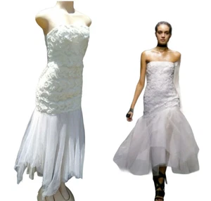 Vestido de novia Carla Zampatti baile de alta costura talla AU8 UK10 USA6 busto blanco 30" - Imagen 1 de 12