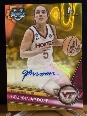 GEORGIA AMOORE 2023 1st Bowman Chrome GOLD Refractor Auto / 50 Kentucky Wildcats - Image 1 of 2