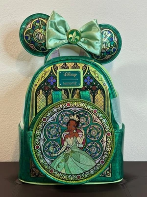 Loungefly Limited Edition TIANA Stained Glass Backpack And Ears Set - NWT - Image 1 of 4