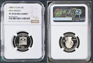 2008-S NGC Clad 25C New Mexico PF70 Ultra Cameo - Picture 1 of 1