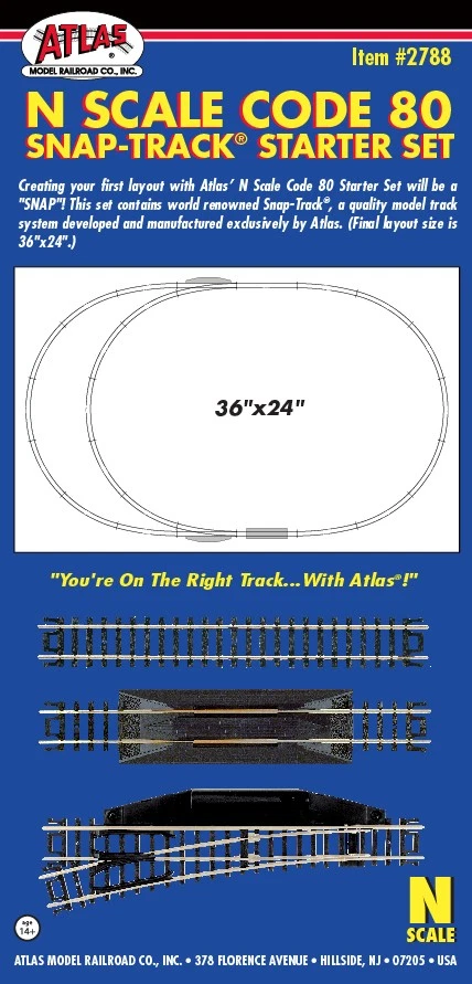 Atlas 2788 N C80 N Scale Snap-Track Starter Expansion Track Set - Image 1 of 1