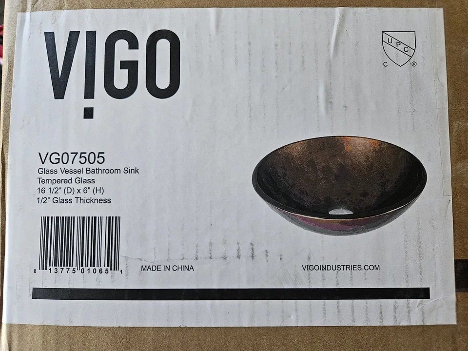 Vigo VG07505 Russet Glass Vessel Bathroom Sink