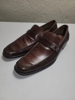 Vintage Salvatore Ferragamo Italy Dress Shoes Men's 13 D Brown Leather Loafers - Image 1 of 4