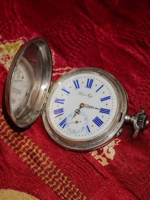 1889 Rare Antique Pavel Bure Pocket Watch–Early No. 14578, Swiss Silver 0.875 - Image 1 of 4