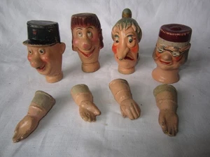 Antique Celluoid Puppet Heads - Picture 1 of 13