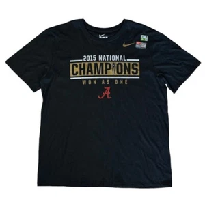 Nike Alabama 2015 National Champions Crimson Tide T-Shirt Mens XL Black Nike Tee - Picture 1 of 7