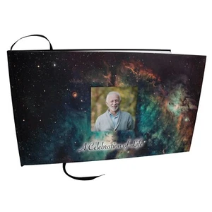 Supernova Galaxy Funeral Guest Book, Memorial Guest Book - Picture 1 of 6