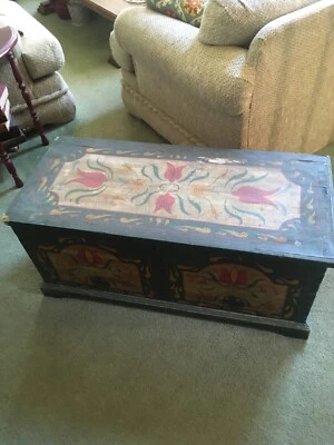 Cofre grande estilo cedro antiguo de madera 37 pulgadas x 17 pulgadas x 16 pulgadas - ARTE POPULAR Foto 1 de 4