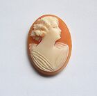 Art Deco unset Shell CAMEO  Pendant BROOCH Italy Hand Carved Shell Disc