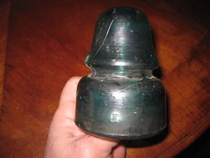 Vintage Antique Aqua Glass PRR PA Pennsylvania Railroad Electrical Insulator - Picture 1 of 9
