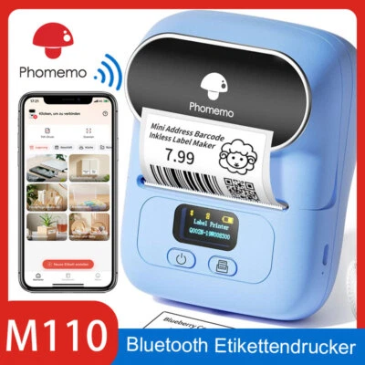 Phomemo M110 Bluetooth Etikettendrucker Thermoetikettendrucker Etikettiergerät - Bild 1 von 4