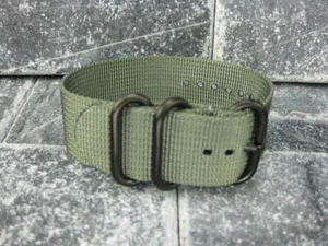 Ballistic Nylon Diver Strap 3 Rings Grey Watch Band PVD for Zulu 24 22 20 18mm - Picture 1 of 3