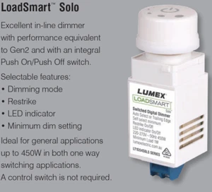 LUMEX LoadSmart Digital LED Dimmer PUSH ON/OFF Switch 240V Trailing Edge SAA - Picture 1 of 4