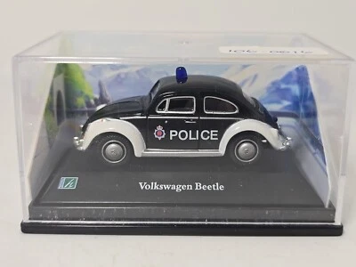 CARARAMA 1/72 VOLKSWAGEN ESCARABAJO OO MODELO FERROCARRIL ESCALA COCHE DE POLICÍA Foto 1 de 2