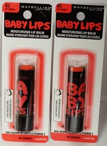 2 Maybelline BABY LIP Moisturizing Lip Balm 8 HR Moisture Hydration OH ORANGE 85 - Picture 1 of 1