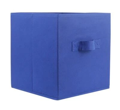3 X FOLDABLE CANVAS STORAGE COLLAPSIBLE FOLDING BOX FABRIC CUBE CLOTH BASKET TOY - Image 1 of 3